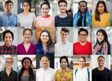Healthcare worker interacting respectfully with diverse cultural groups in a community setting