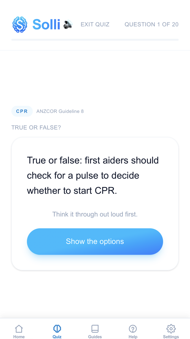 A Solli quiz question with its clinical source