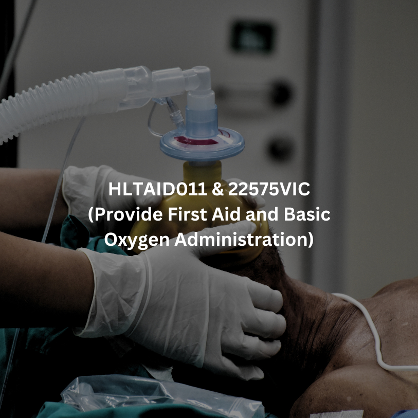 Training mannequin with oxygen mask used in HLTAID011 & 22575VIC first aid course.